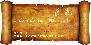 Czégényi Mátyás névjegykártya