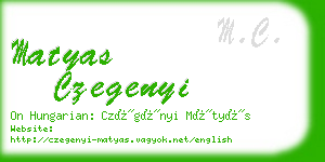 matyas czegenyi business card